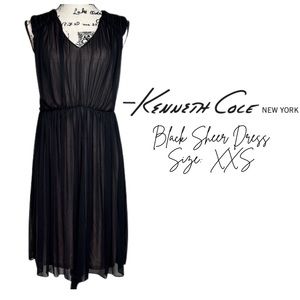 NWT Kenneth Cole New York Black Sheer Dress little black dress cruise elegant